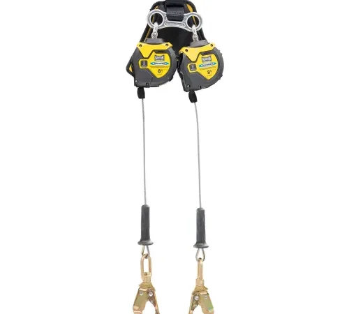 Dual retractable lifelines with snap hooks
