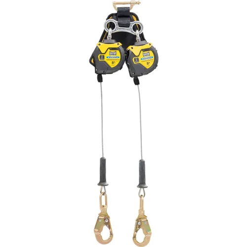 Dual retractable lifelines with snap hooks