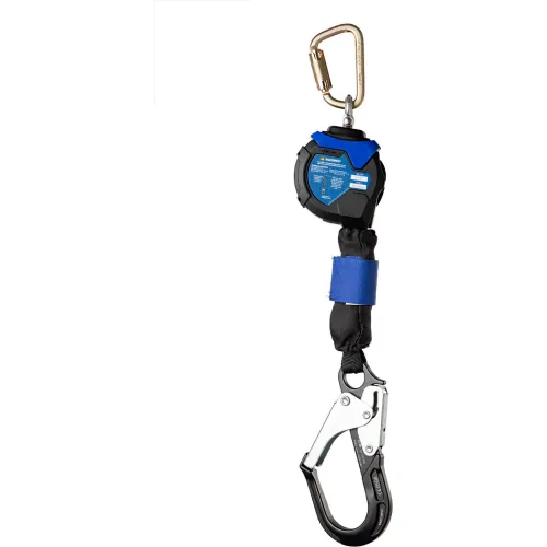 Retractable fall arrest lanyard with carabiner