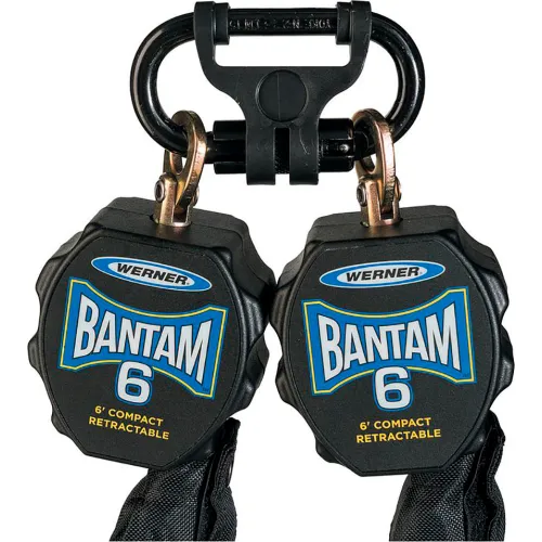 Two Werner Bantam 6-foot retractable lanyards