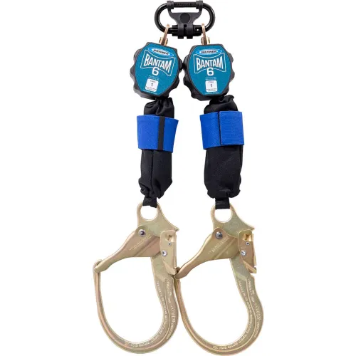 Dual-leg retractable fall protection lanyard
