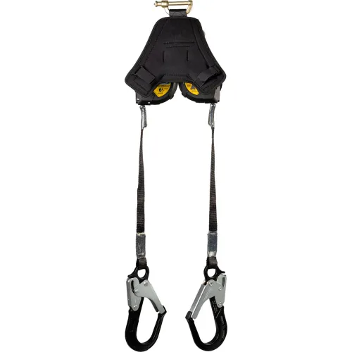Dual-leg fall-arrest lanyard with snap hooks