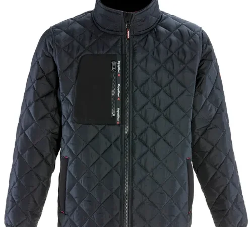 RefrigiWear Men's Diamond Quilted Jacket, XL, Black