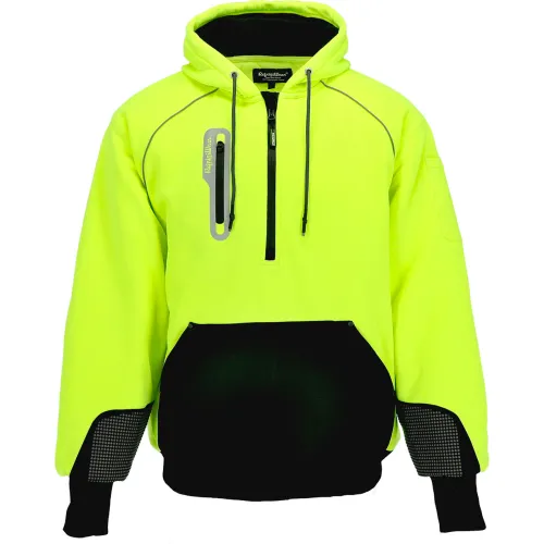RefrigiWear PolarForce Men's HiVis Sweatshirt, 2XL, Lime