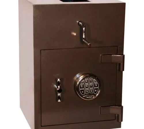 Metal drop safe with electronic keypad and slot