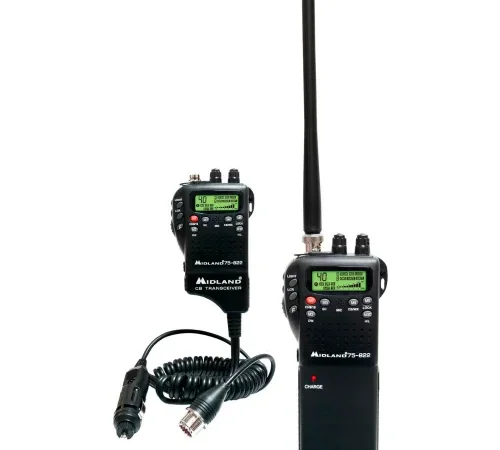 Midland Handheld CB Radio, 3"W x 1-1/2"D x 12-1/2"H, Black