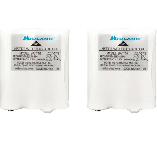 Midland Rechargeable Battery For T70 Series Radio, White, Pack of 2