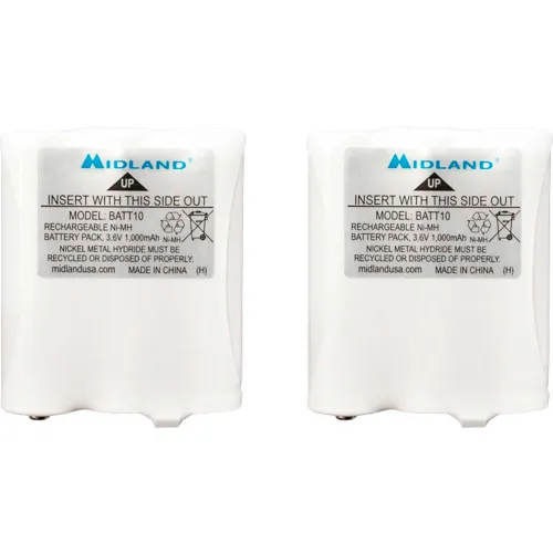 Midland Rechargeable Battery For T70 Series Radio, White, Pack of 2