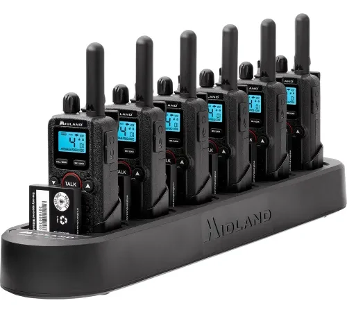 Midland BizTalk Business Radio, 4 Channels, 450-470 MHz, Black, Pack of 6