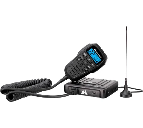 Midland MicroMobile Two Way GMRS Radio, 5-1/4"W x 5"D x 1"H, Black