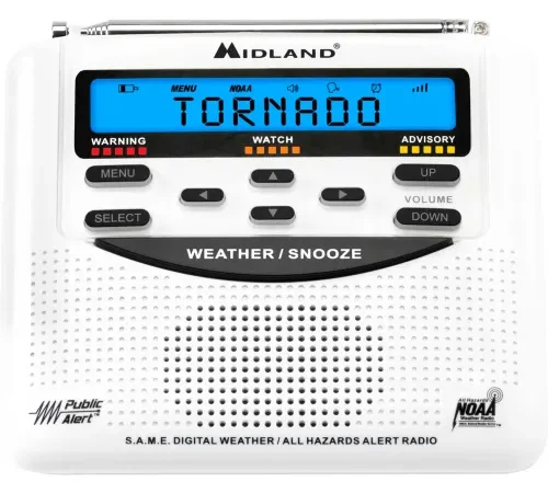 Midland NOAA Weather Alert Radio, White