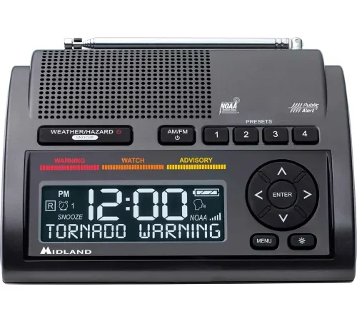 Midland® Deluxe NOAA Weather Radio, Black