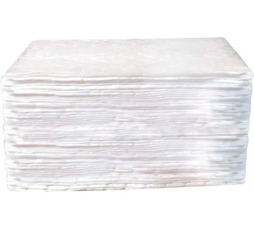 Oil Only Heavy Weight Sorbent Pads, 24 Gallon Capacity, 15" x 18", 100 Pads/Bag