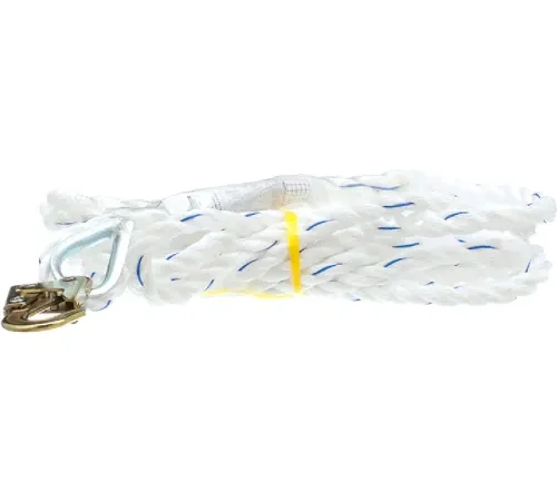 PeakWorks Standard Vertical Lifeline, Snap Hook & Back Splice, 5/8" Rope, 25'L