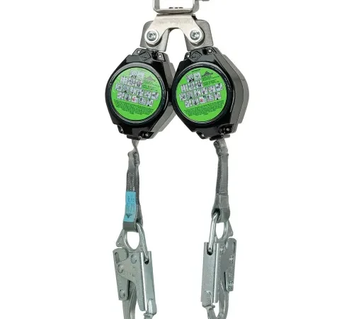 PeakWorks Leading Edge Self Retracting Lifeline, Twin Leg, Snap Hook, 6'L