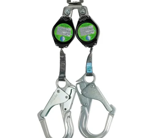 PeakWorks Leading Edge Self Retracting Lifeline, Twin Leg, Form Hook, 6'L