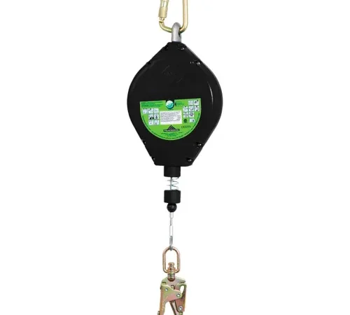 Self-retracting lifeline with carabiner and snap hook