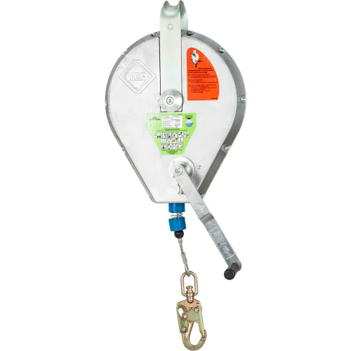 PeakWorks Self Retracting Lifeline Device with Recovery, Single Leg, Snap Hook, 130'L