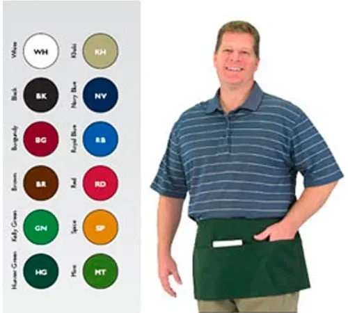 Front Of The House Waist Apron, 12X24, 3 Comp Pocket, Red