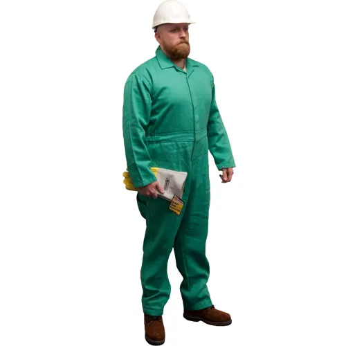 Stanco" Flame Resistant Standard Coverall, 4XL, Green