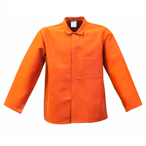 Orange long-sleeve collared jacket