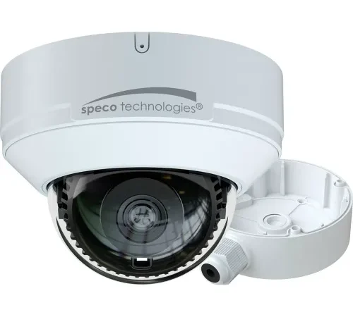 Speco® 4MP H.265 AI IP Dome Camera with IR & Junction Box, 2.8mm Fixed Lens, White Housing