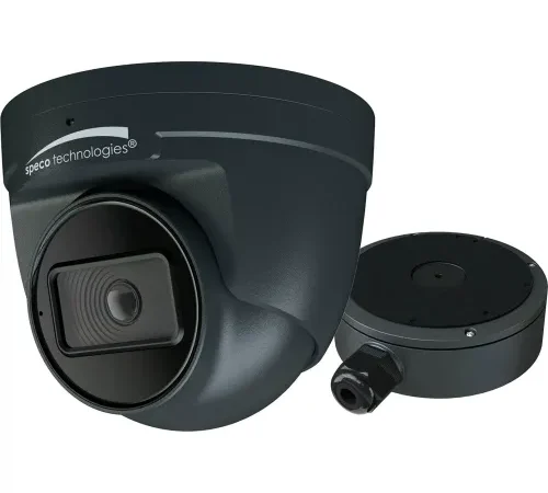 Speco® 4MP Intensifier AI IP Turret Camera w/ Junction Box, 2.8mm Fixed Lens, Dark Gray Housing