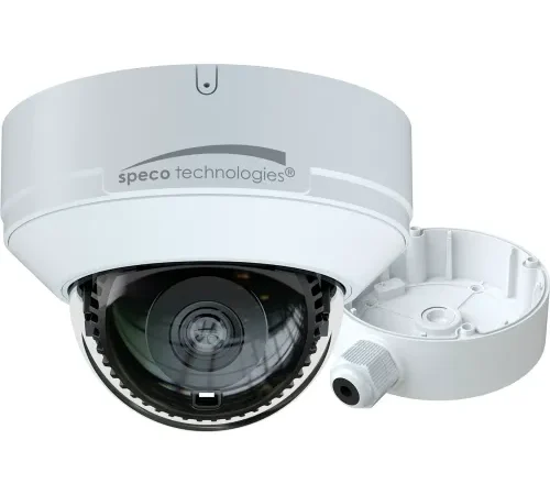 Speco® 8MP IP Dome Camera w/ Advanced Analytics & Junction Box, 2.8mm Fixed Lens, White Housing