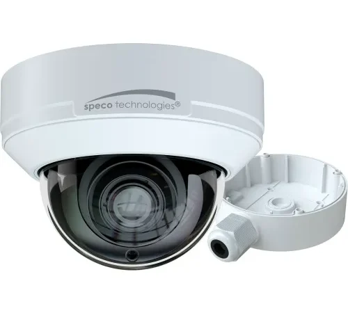 Speco® 8MP H.265 IP Dome Camera with Junction Box, 2.8-12mm Motorized Lens, White Housing