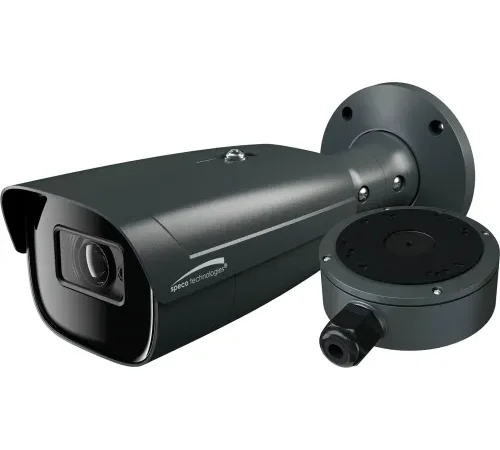 Speco® 8MP Flexible Intensifier AI IP Bullet Camera, 2.8-12mm Motorized Lens, Dark Gray Housing