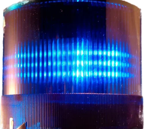 Springer Controls / Texelco LA-264F 70mm Stack Light, Flashing, 120V AC/DC LED - Blue