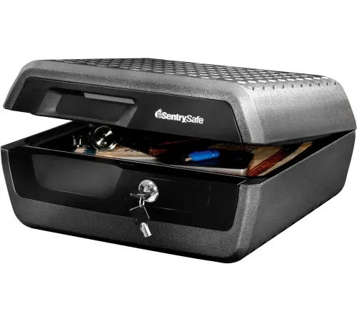 SentrySafe Waterproof Fire Chest CHW30200 Key Lock 15-5/8"W x 14-13/16"D x 7-5/8"H Charcoal Gray