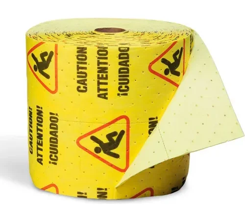 SpillTech YRSZ150M-1 Universal Medium Weight Caution Mat Split Roll, 150'L x 15"W, Yellow, 1 Roll
