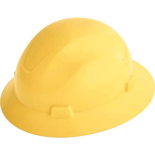 Yellow safety hard hat on white background