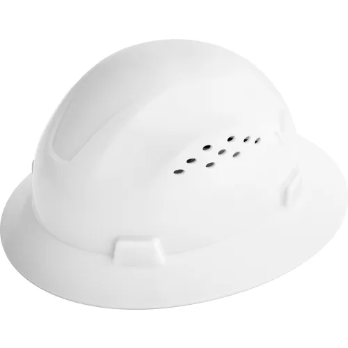 White safety hard hat with side vents