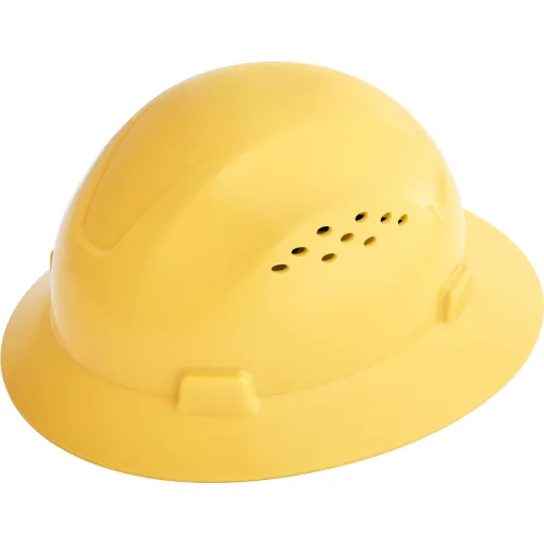 yellow safety hard hat with vents