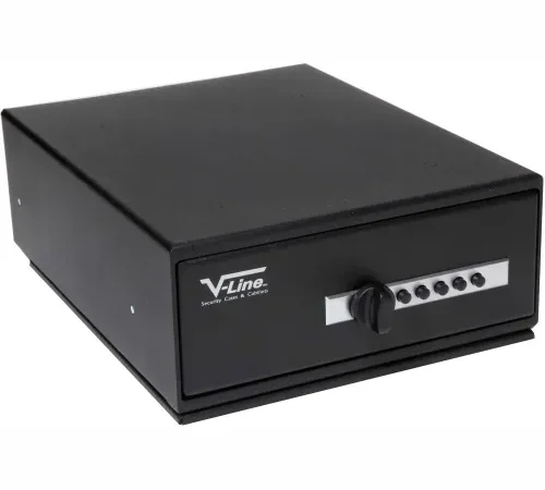 V-Line Slide-Away Portable Safe 10123-S FBLK - 2 Gun Cap. 12"W x 10"D x 4"H, Black