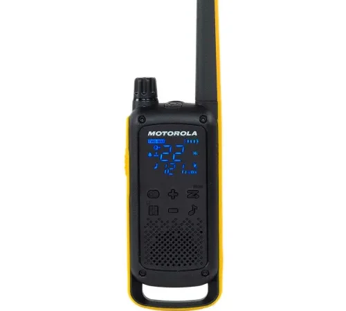 Motorola Solutions T470 Rechargeable Two-Way Radio, Black with Yellow, 2-Pack