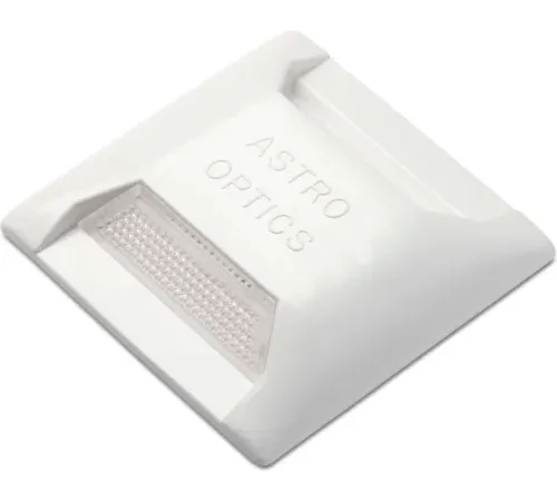White raised reflective pavement road marker