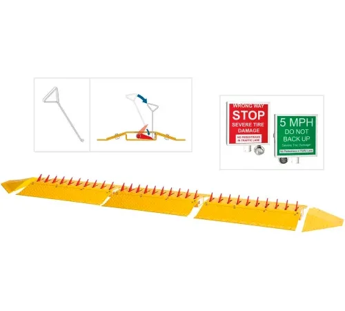 DOORKING1610 Surface Mount Spike System, (3) 3' Spike Sections, Yellow