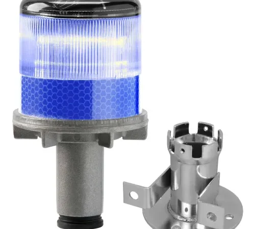3337-00004 Solar Powered LED Strobe Lights, Blue Bulb