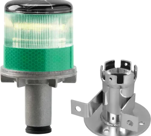 3337-00005 Solar Powered LED Strobe Lights, Green Bulb