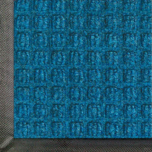 WaterHog® Squares Entrance Mat Classic Border 3/8" Thick 6 x 12' Blue