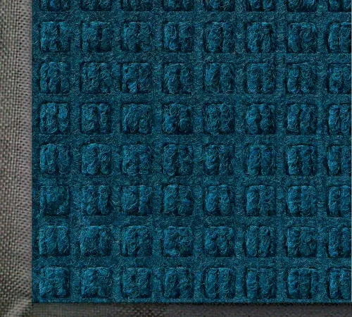 WaterHog® Squares Entrance Mat Classic Border 3/8" Thick 3 x 10' Navy