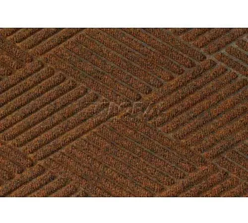 WaterHog® Diamond Mat Fashion Border 3/8" Thick 4' x 12' Dark Brown