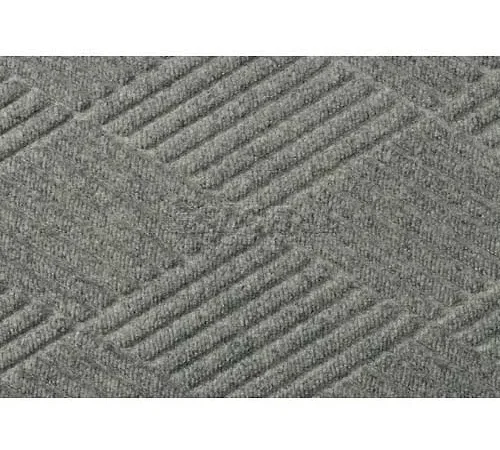 WaterHog® Diamond Mat Fashion Border 3/8" Thick 3' x 8' Medium Gray