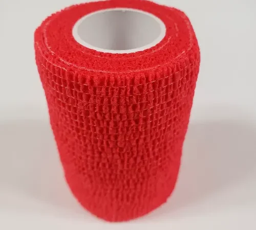 First Voice" 3" x 5 Yards Self Adhesive Bandage, Latex , True Red, Pack of 10
