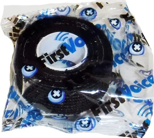 First Voice" 1" x 5 Yards Self Adhesive Bandage, Non-Latex , Black, Pack of 20