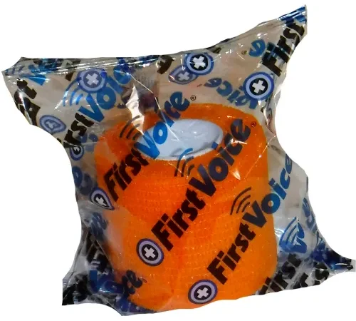 First Voice" 2" x 5 Yards Self Adhesive Bandage, Non-Latex , Orange, Pack of 4