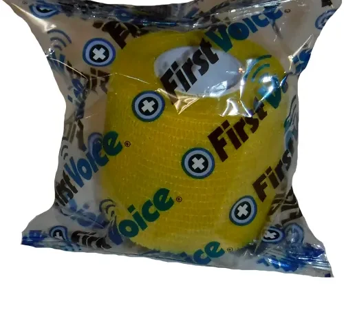 First Voice" 2" x 5 Yards Self Adhesive Bandage, Non-Latex , Yellow, Pack of 4